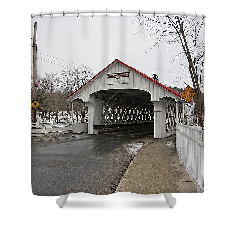 Ashuelot Covered Bridge Shower Curtain featuring the photograph Ashuelot Bridge by MTBobbins Photography