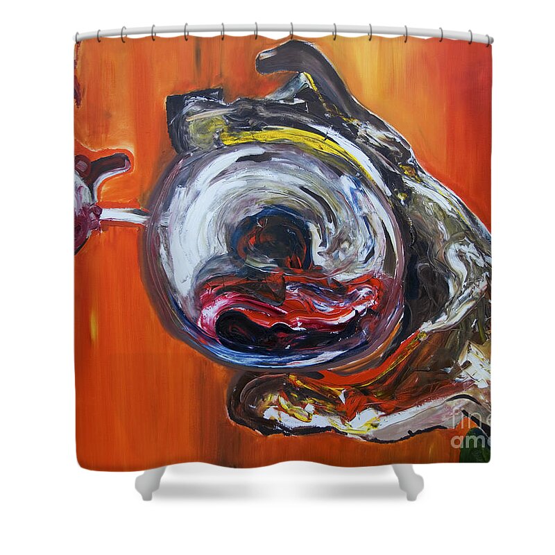 Drinking Shower Curtain featuring the painting Aspro Pato by James Lavott