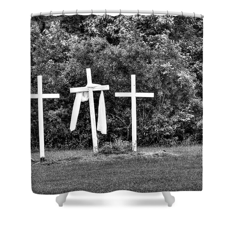 Cross Shower Curtain featuring the photograph At the Cross by Scott Hansen