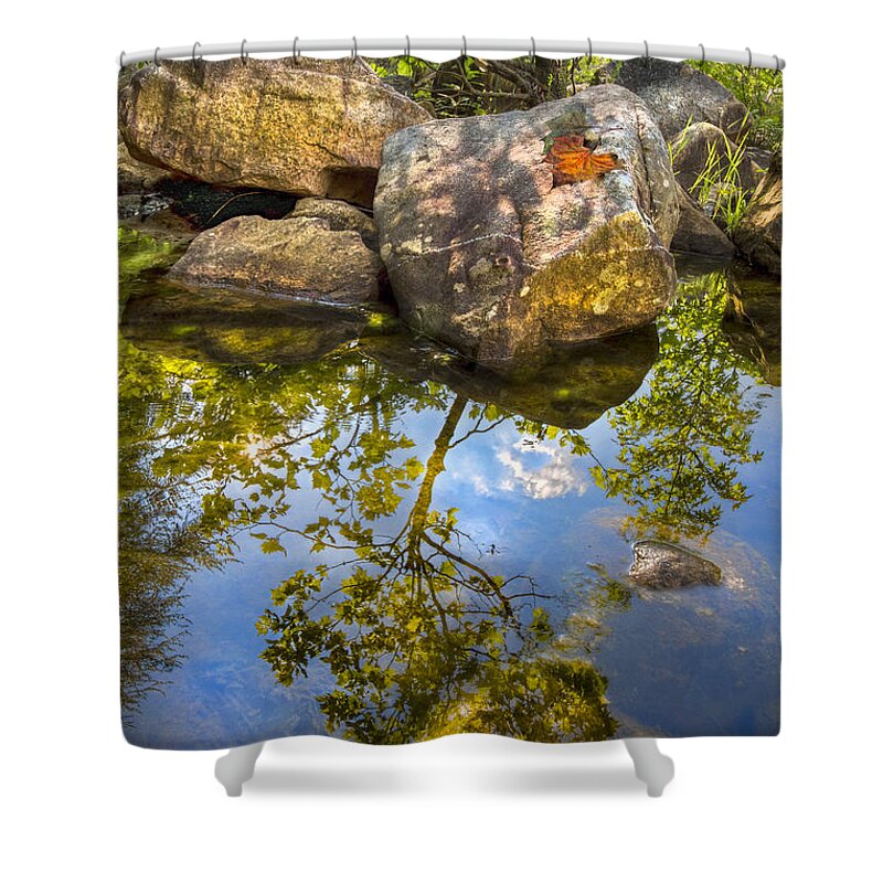Appalachia Shower Curtain featuring the photograph At the River by Debra and Dave Vanderlaan