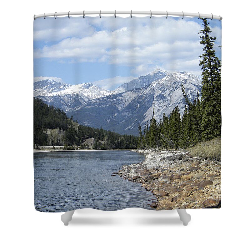 Jasper Shower Curtain featuring the photograph Athabasca River - Jasper - Alberta by Phil Banks