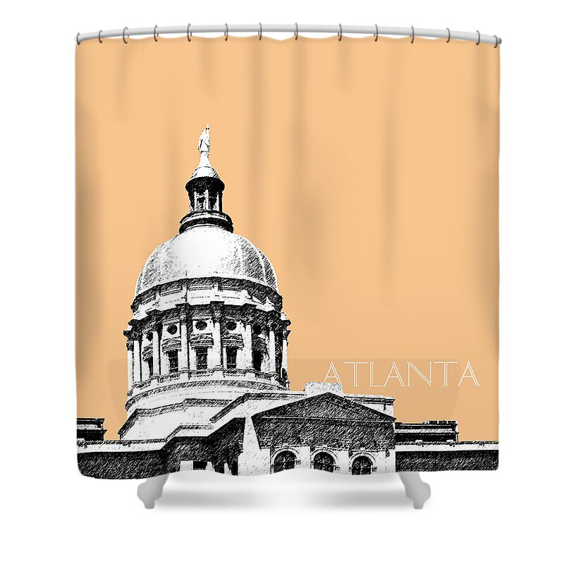Architecture Shower Curtain featuring the digital art Atlanta Capital Building - Wheat by DB Artist
