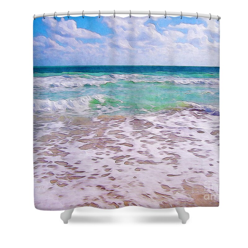 Atlantic Ocean Shower Curtain featuring the photograph Atlantic Ocean On Florida Beach by Phil Perkins