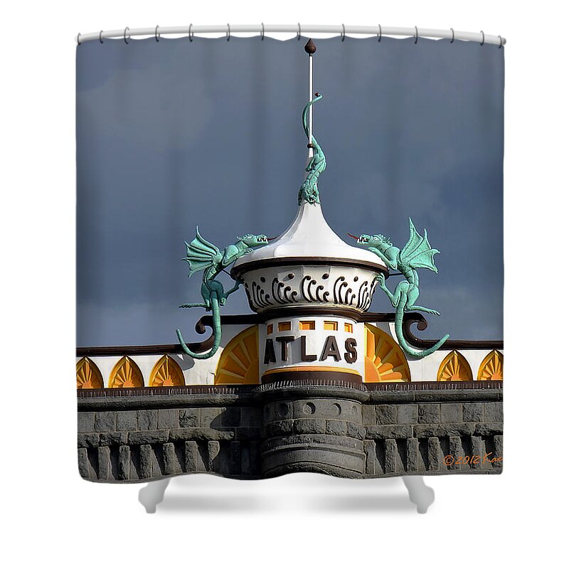 Architecture Shower Curtain featuring the photograph Atlas Building by Kae Cheatham