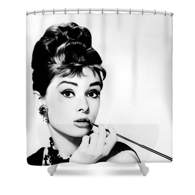 Audrey Hepburn Shower Curtain featuring the photograph Audrey Hepburn by Csongor Licskai