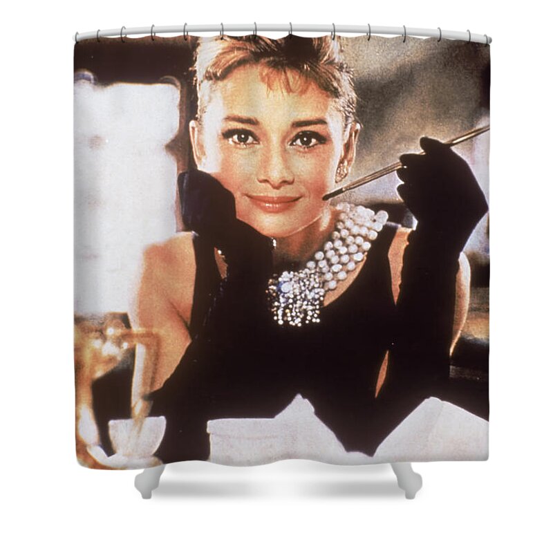 Audrey Hepburn Shower Curtain featuring the digital art Audrey Hepburn by Georgia Fowler