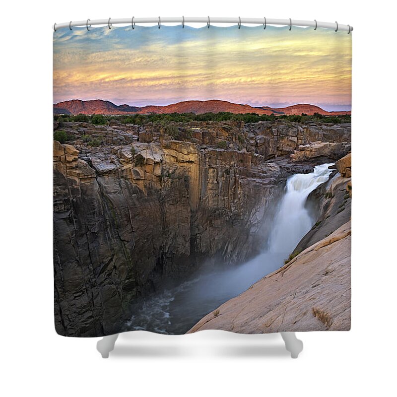 Vincent Grafhorst Shower Curtain featuring the photograph Augrabies Falls Sunset South Africa by Vincent Grafhorst