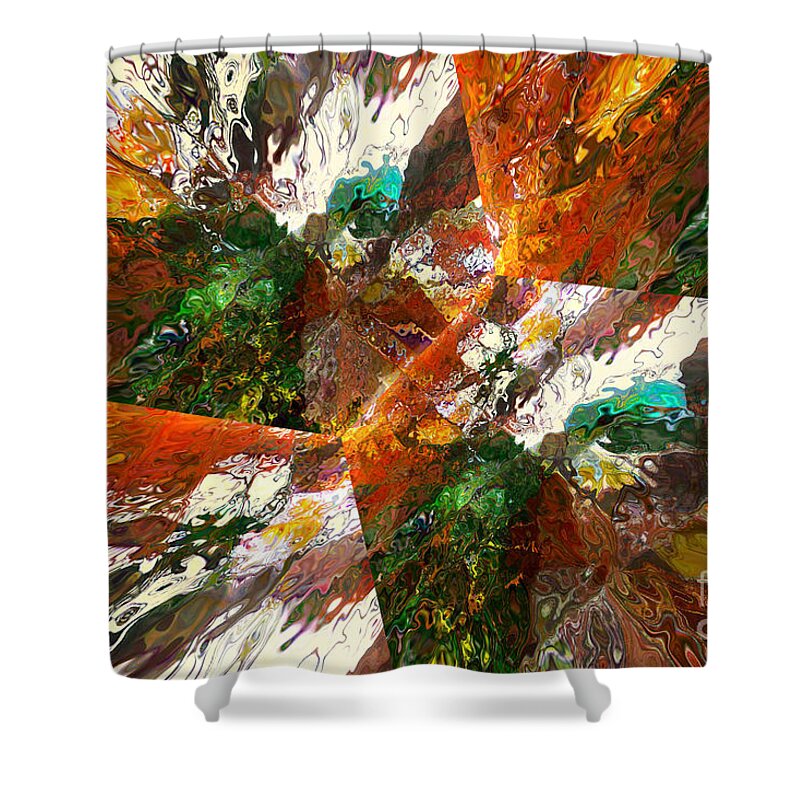 Hotel Art Shower Curtain featuring the digital art Autumn Abstract by Margie Chapman