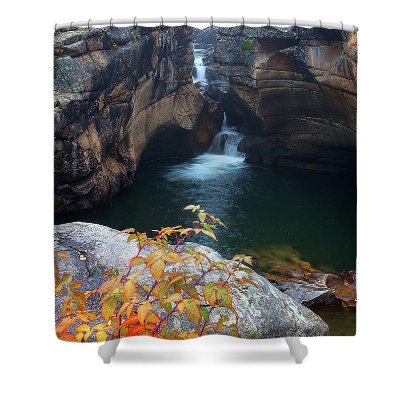 Autumn Colors Shower Curtain featuring the photograph Autumn at the Grotto by Jim Garrison