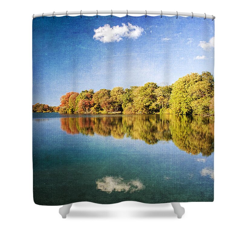 Pond Shower Curtain featuring the photograph Autumn At Twin Ponds by Cathy Kovarik