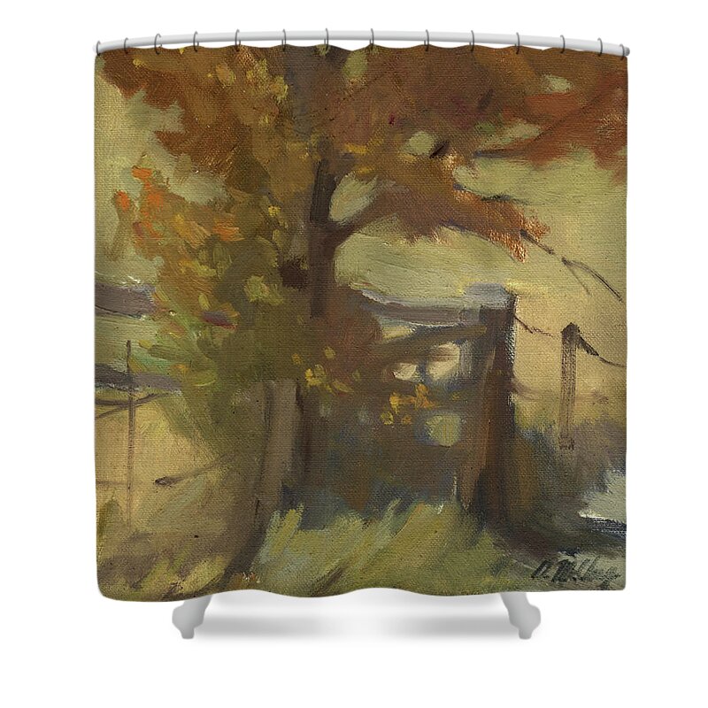 Autumn Color Shower Curtain featuring the painting Autumn Color by Diane McClary