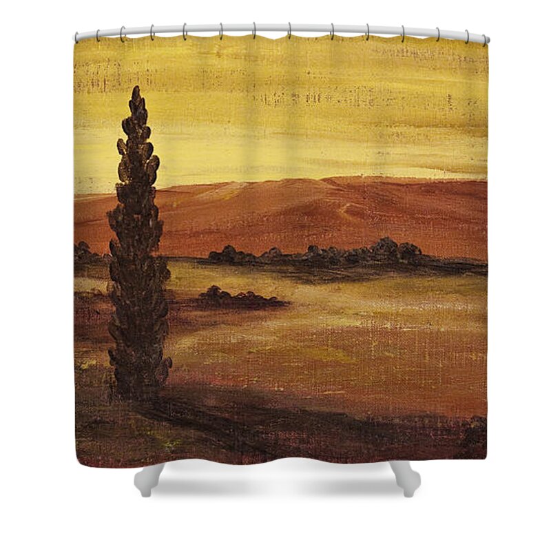 Landscape Shower Curtain featuring the painting Autumn Glow by Darice Machel McGuire