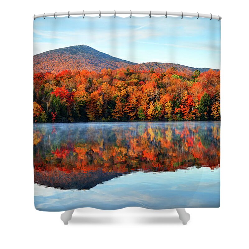 Scenics Shower Curtain featuring the photograph Autumn In Vermont by Denistangneyjr