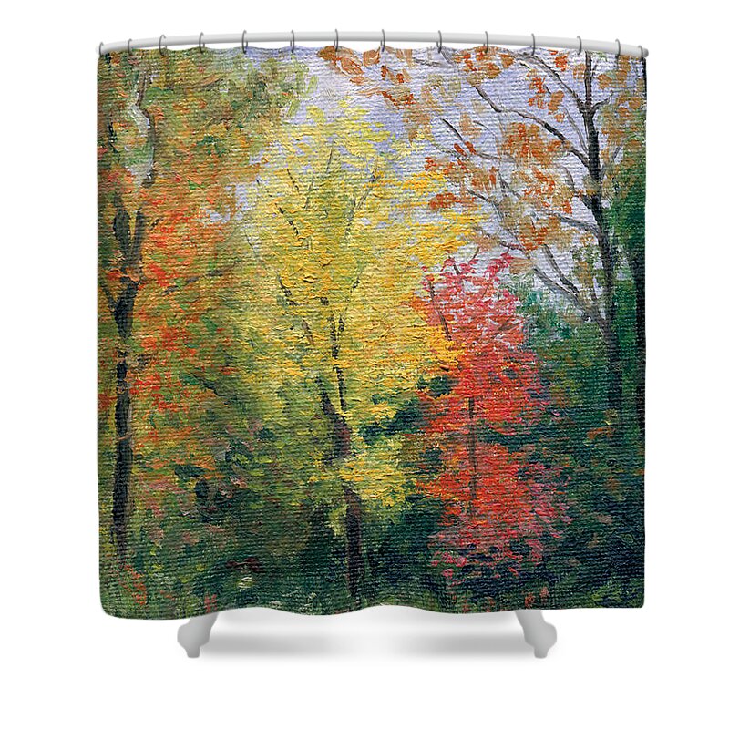 Trees Shower Curtain featuring the painting Autumn by Joe Winkler