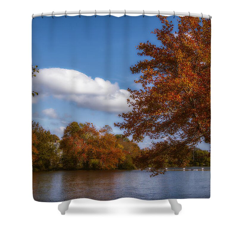 Autumn Shower Curtain featuring the photograph Autumn Lake by Cathy Kovarik