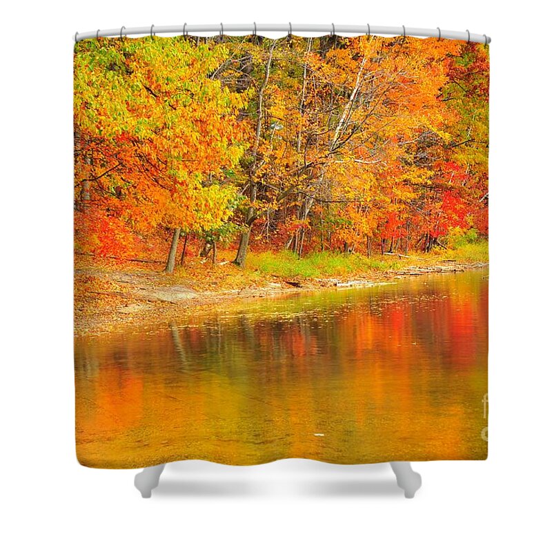 Autumn Shower Curtain featuring the photograph Great Balls of Fire by Terri Gostola