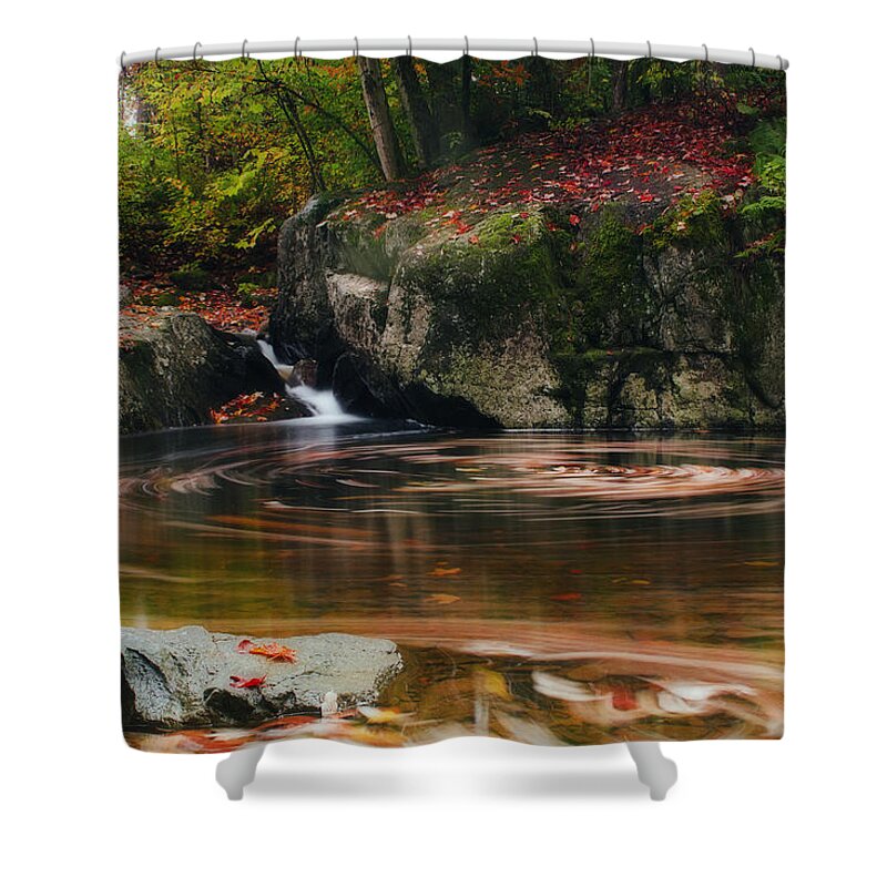 Autumn Shower Curtain featuring the photograph Autumn Leaf Trails by John Vose