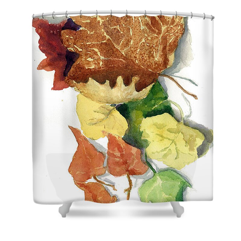 Nature Shower Curtain featuring the painting Autumn Leaves by Maria Hunt