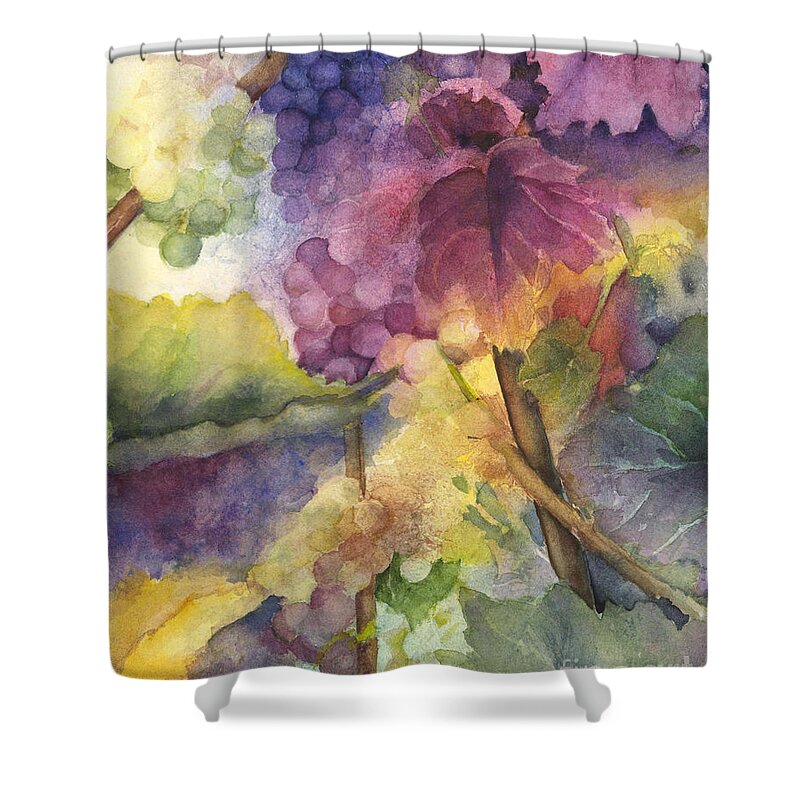 Grapes Shower Curtain featuring the painting Autumn Magic I by Maria Hunt