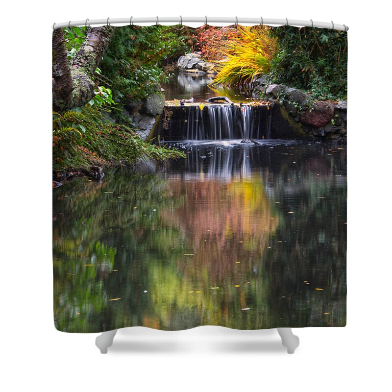 British Columbia Shower Curtain featuring the photograph Autumn Reflections by Carrie Cole