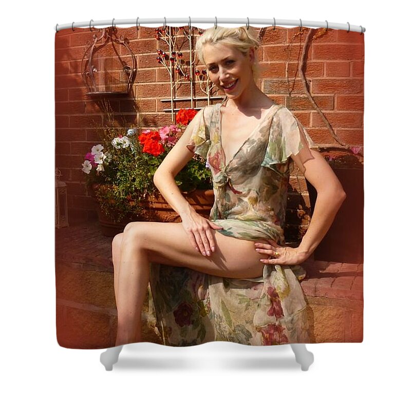  Shower Curtain featuring the photograph Autumn Shadows On Her Thigh by Asa Jones