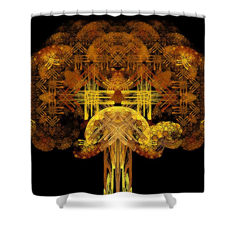 Fractal Shower Curtain featuring the digital art Autumn Tree by Sandy Keeton