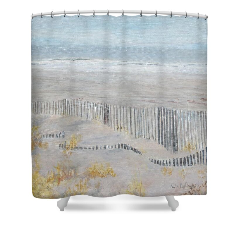 Avalon Shower Curtain featuring the painting Avalon Morning by Paula Pagliughi