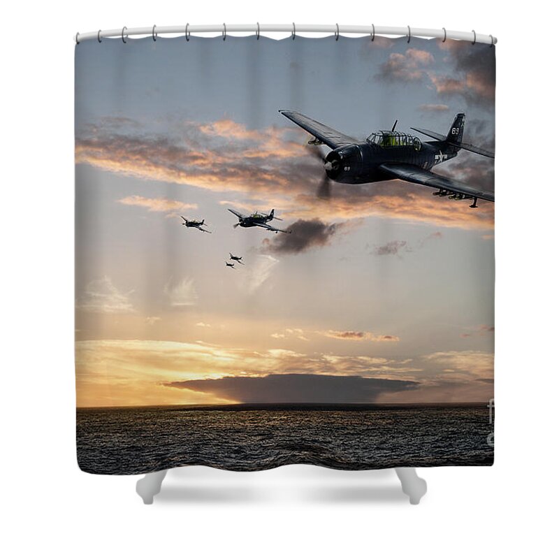 Grumman Avenger Tbf Shower Curtain featuring the digital art Avenger by Airpower Art