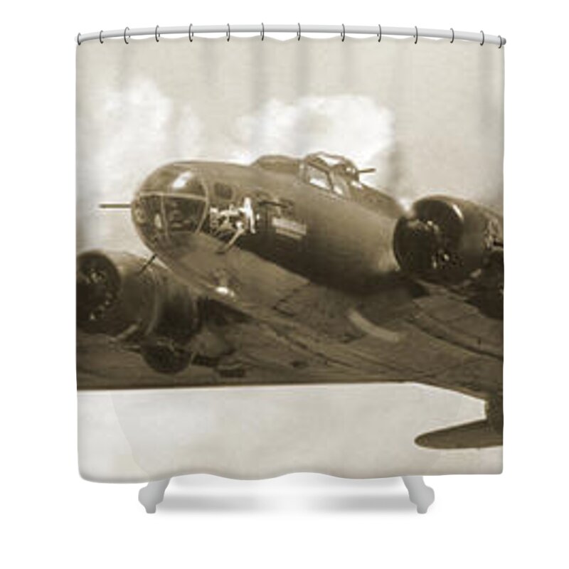 Warbirds Shower Curtain featuring the photograph B-17 Flying Fortress by Mike McGlothlen