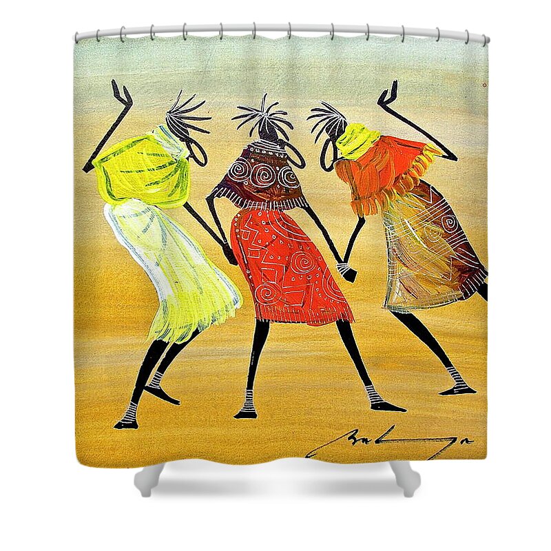 Martin Bulinya Shower Curtain featuring the painting B 242 by Martin Bulinya