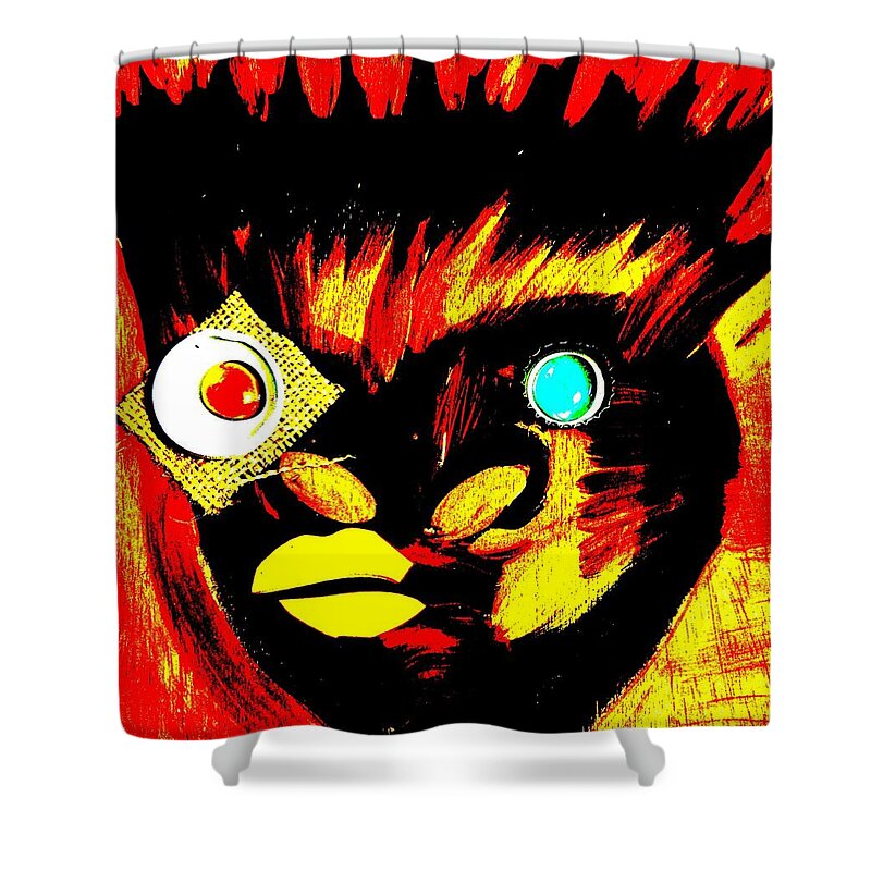 Pop Art Shower Curtain featuring the painting B-Boy 4 by Cleaster Cotton