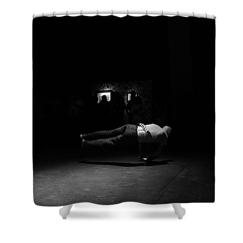 Dance Shower Curtain featuring the photograph B Boy 6 by D Justin Johns