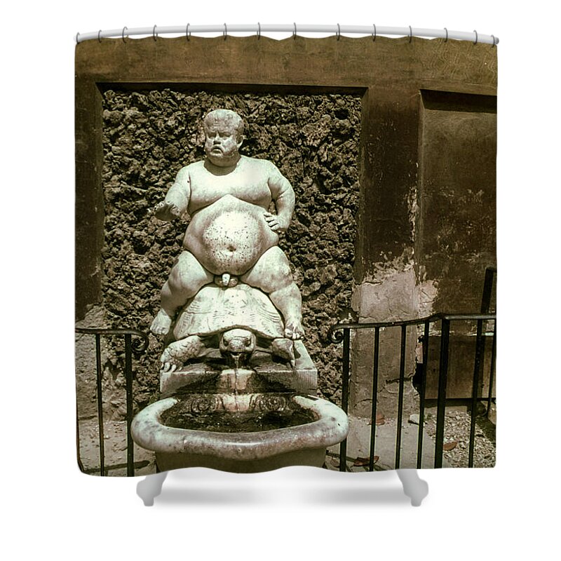 Florence Shower Curtain featuring the photograph Bacchus Fountain by Bob Phillips