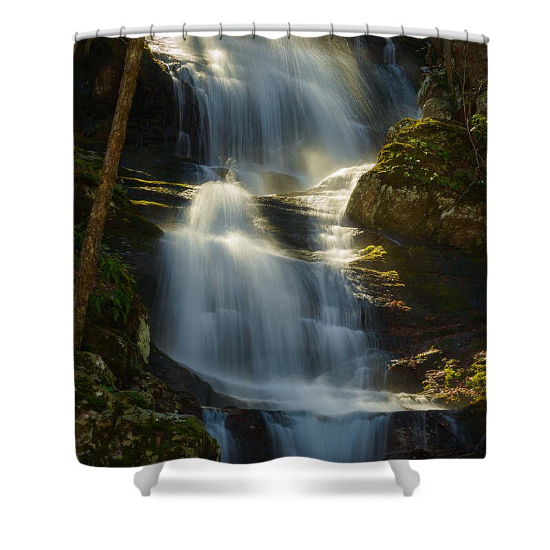 Buttermilk Falls Shower Curtain featuring the photograph Backlit Buttermilk by Mark Rogers