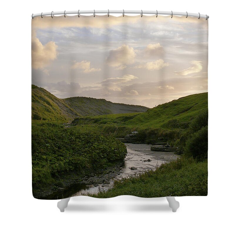 Travel Shower Curtain featuring the photograph Backroads Ireland by Mike McGlothlen