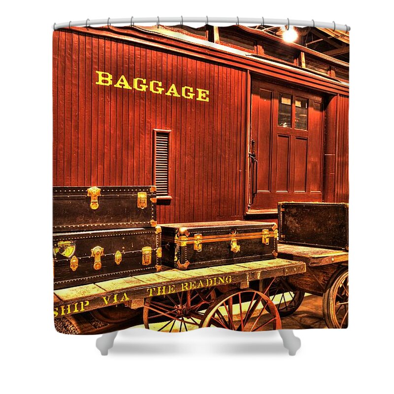 D2-rr-1649 Shower Curtain featuring the photograph Baggage by Paul W Faust - Impressions of Light