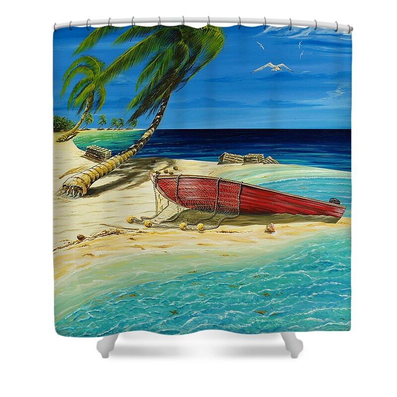 Bahama Shower Curtain featuring the painting Bahama Beach by Steve Ozment