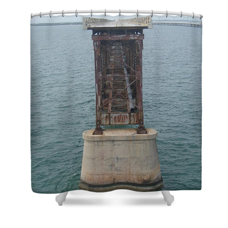 Bridge Shower Curtain featuring the photograph Bahia Honda by Robert Nickologianis