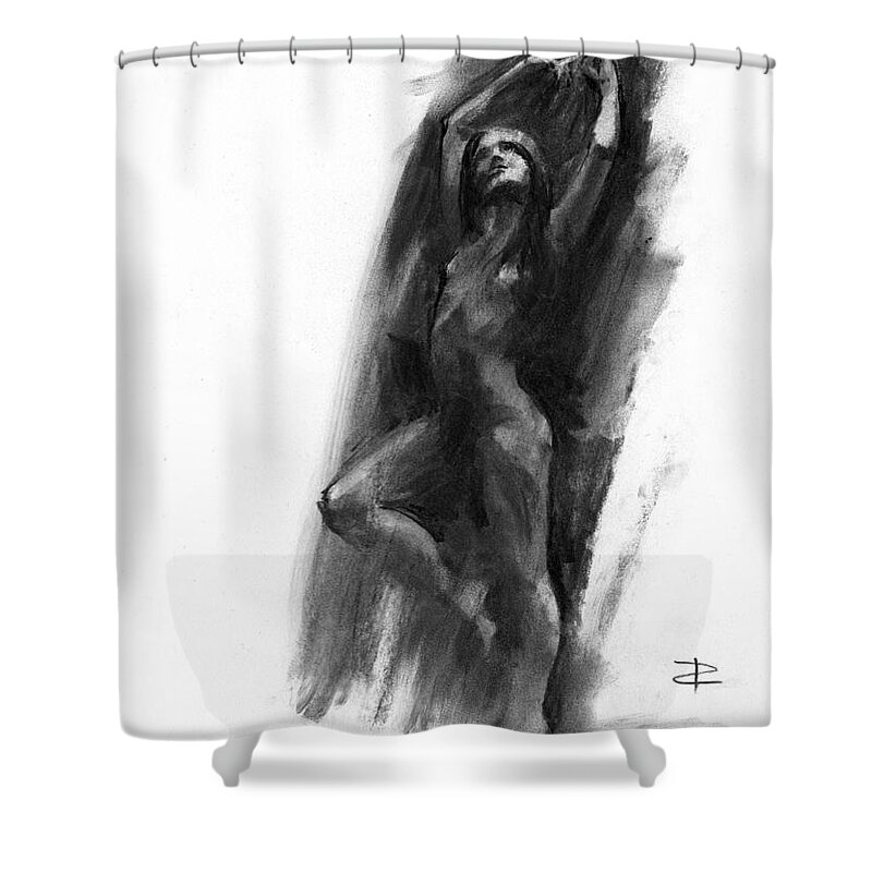 Balance Shower Curtain featuring the drawing Balance by Paul Davenport