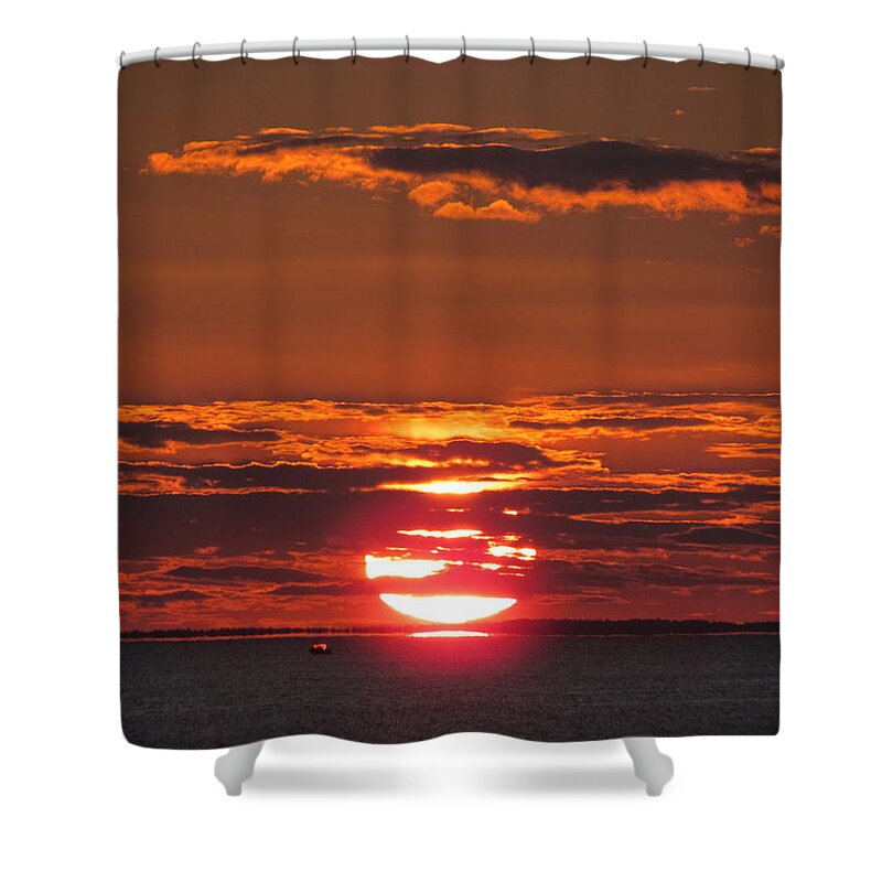 Sunset Shower Curtain featuring the photograph Ball of Fire Sunset by David T Wilkinson