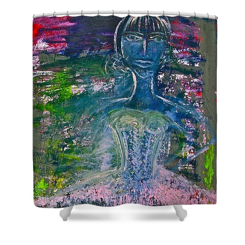 Art Shower Curtain featuring the painting Ballerina Nutcracker by Jamie Lawrence