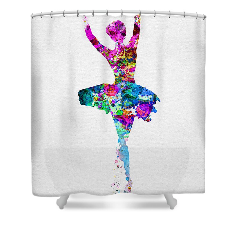 Ballet Shower Curtain featuring the painting Ballerina Watercolor 1 by Naxart Studio