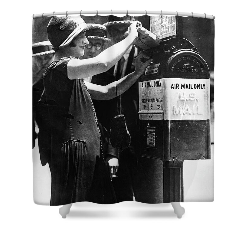 1924 Shower Curtain featuring the photograph Baltimore Air Mail Box by Granger