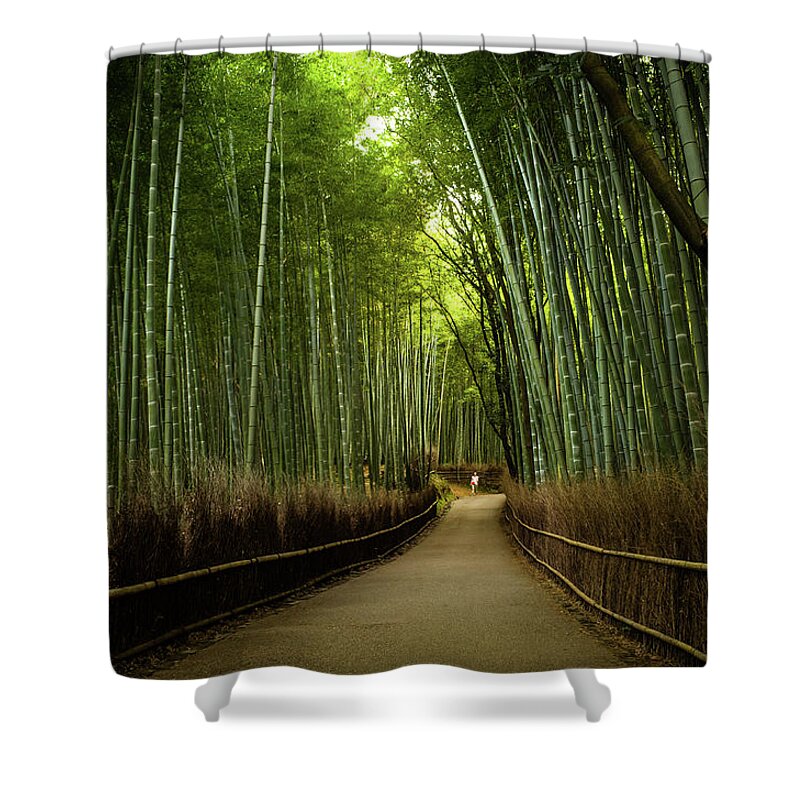Tranquility Shower Curtain featuring the photograph Bamboo Path Near Arashiyama Region by Marser