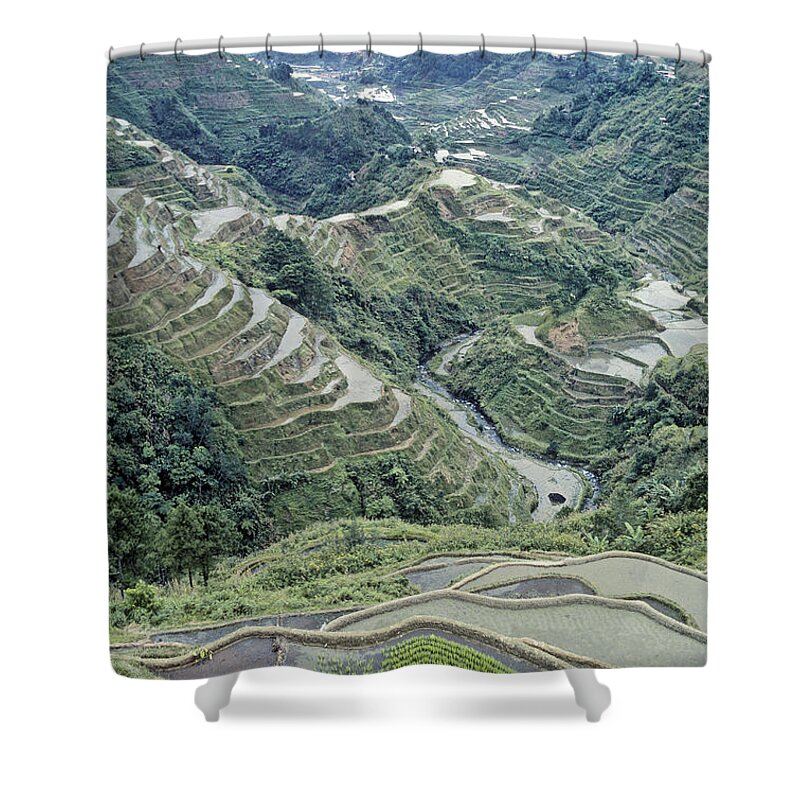 Agriculture Shower Curtain featuring the photograph Banaue Rice Terraces by F. Stuart Westmorland