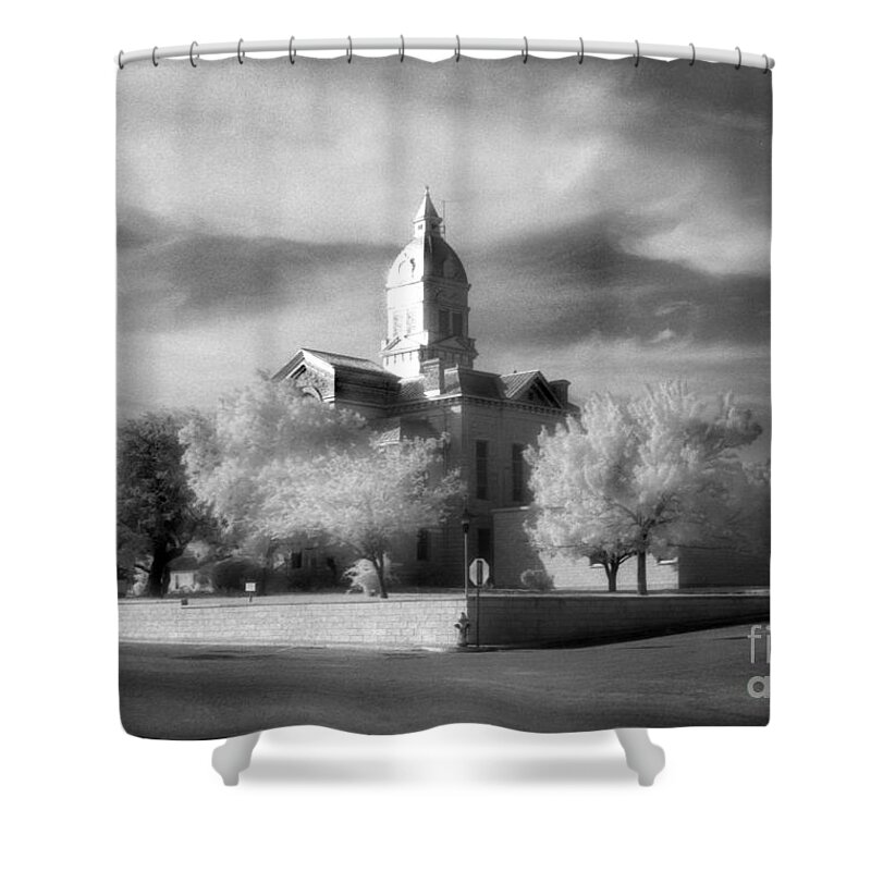 Bandera Shower Curtain featuring the photograph Bandera County Courthouse by Greg Kopriva
