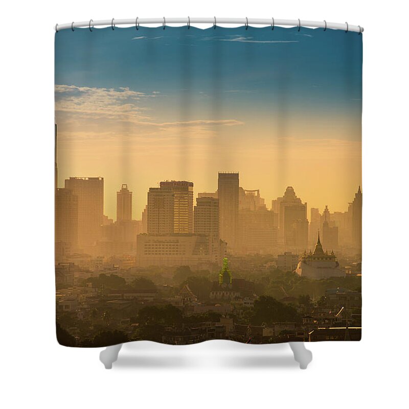Tranquility Shower Curtain featuring the photograph Bangkok In The Moring by Thanapol Marattana