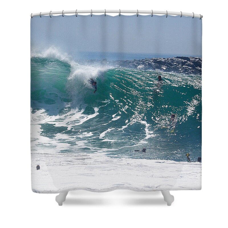 Big Surf Shower Curtain featuring the photograph Banzai by Joe Schofield