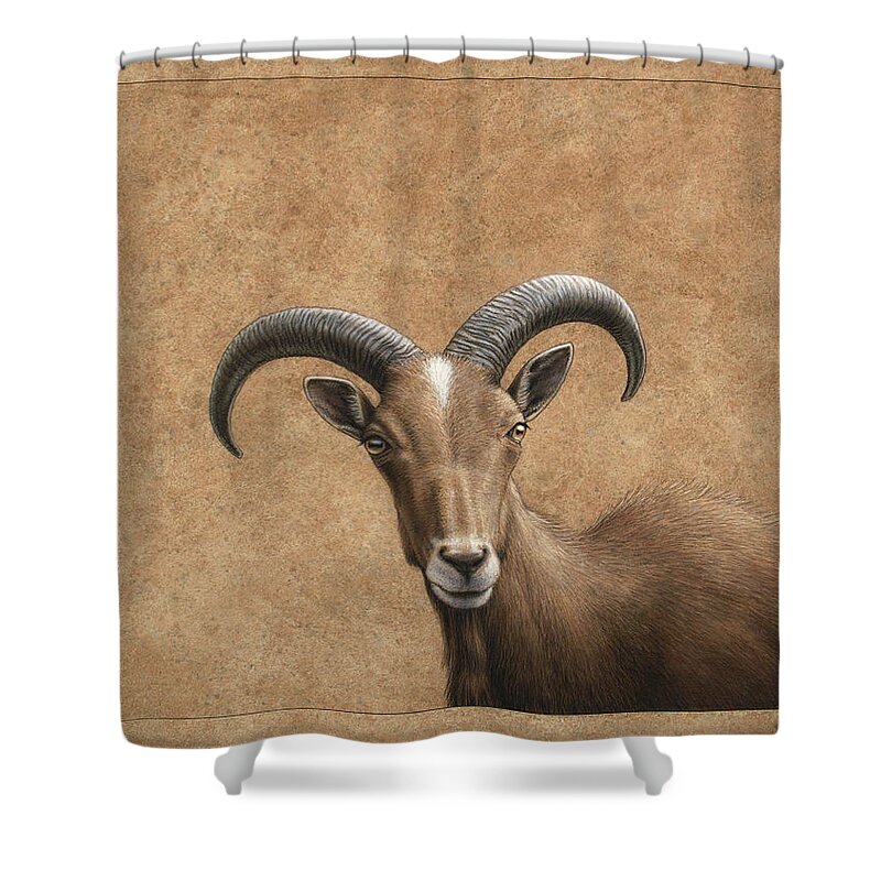 Barbary Ram Shower Curtain featuring the painting Barbary Ram by James W Johnson