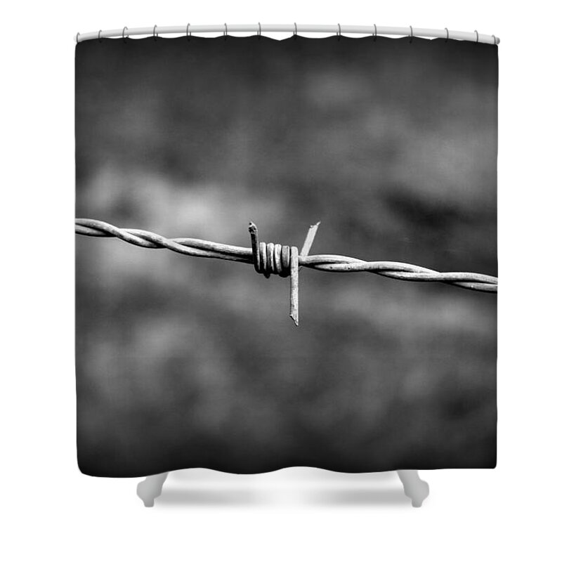 Barbed Wire Shower Curtain featuring the photograph Barbed Wire by Beth Vincent